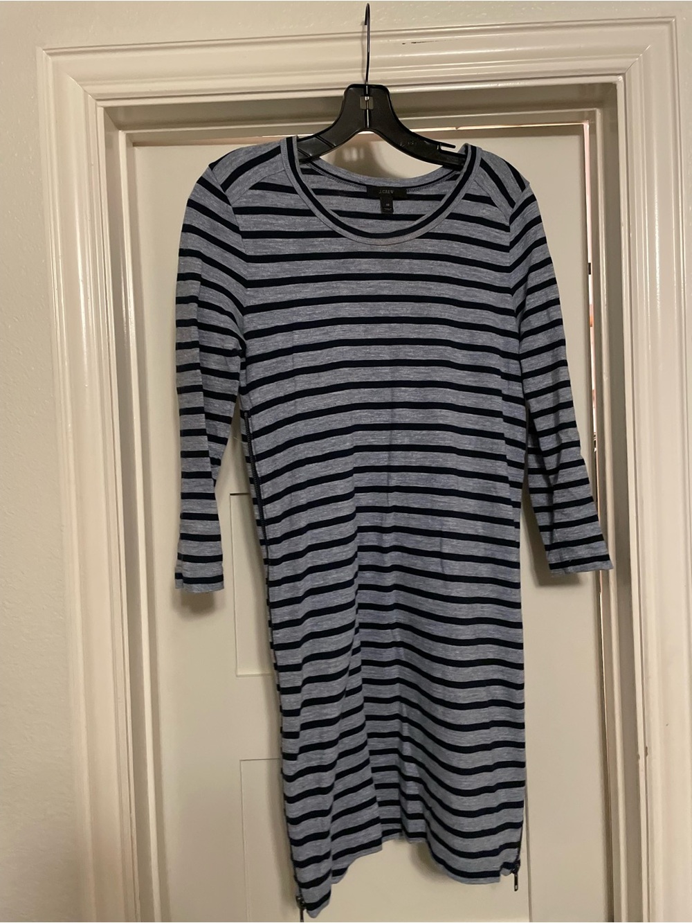 Jcrew Stripe Knit Midi Dress - Blue/Black